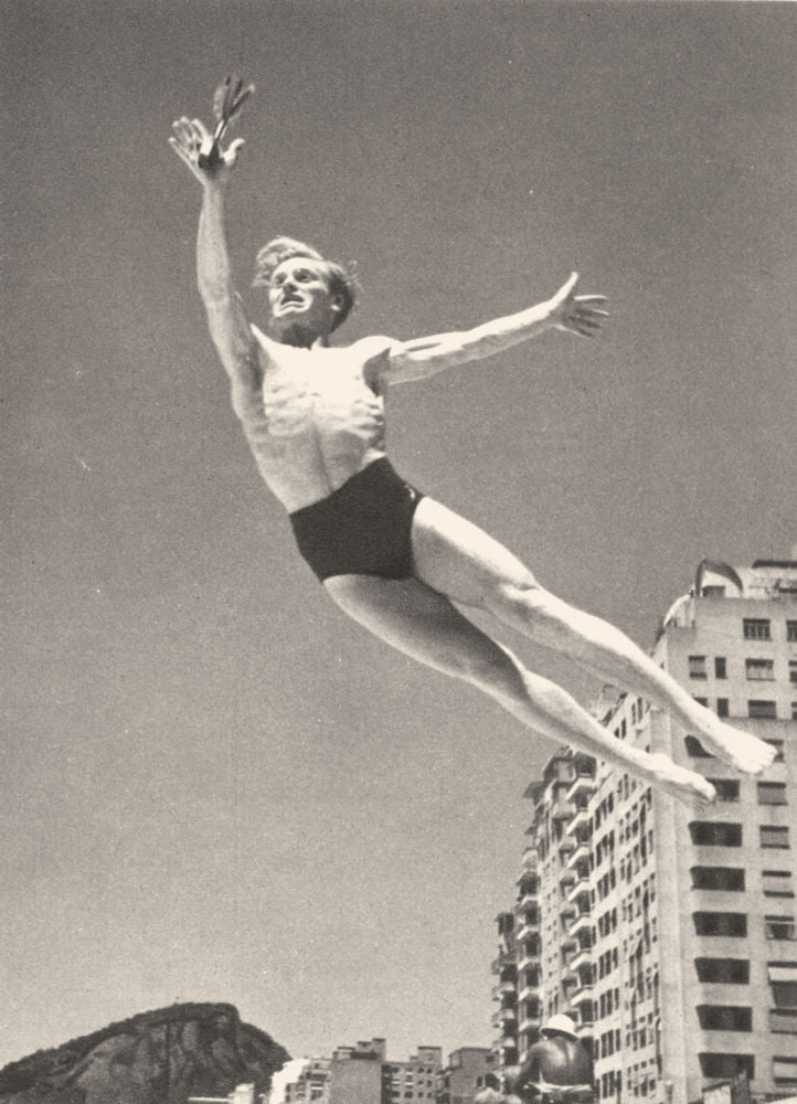 BRAZIL. Rio de Janeiro. «Peteca» 1951 old vintage print picture